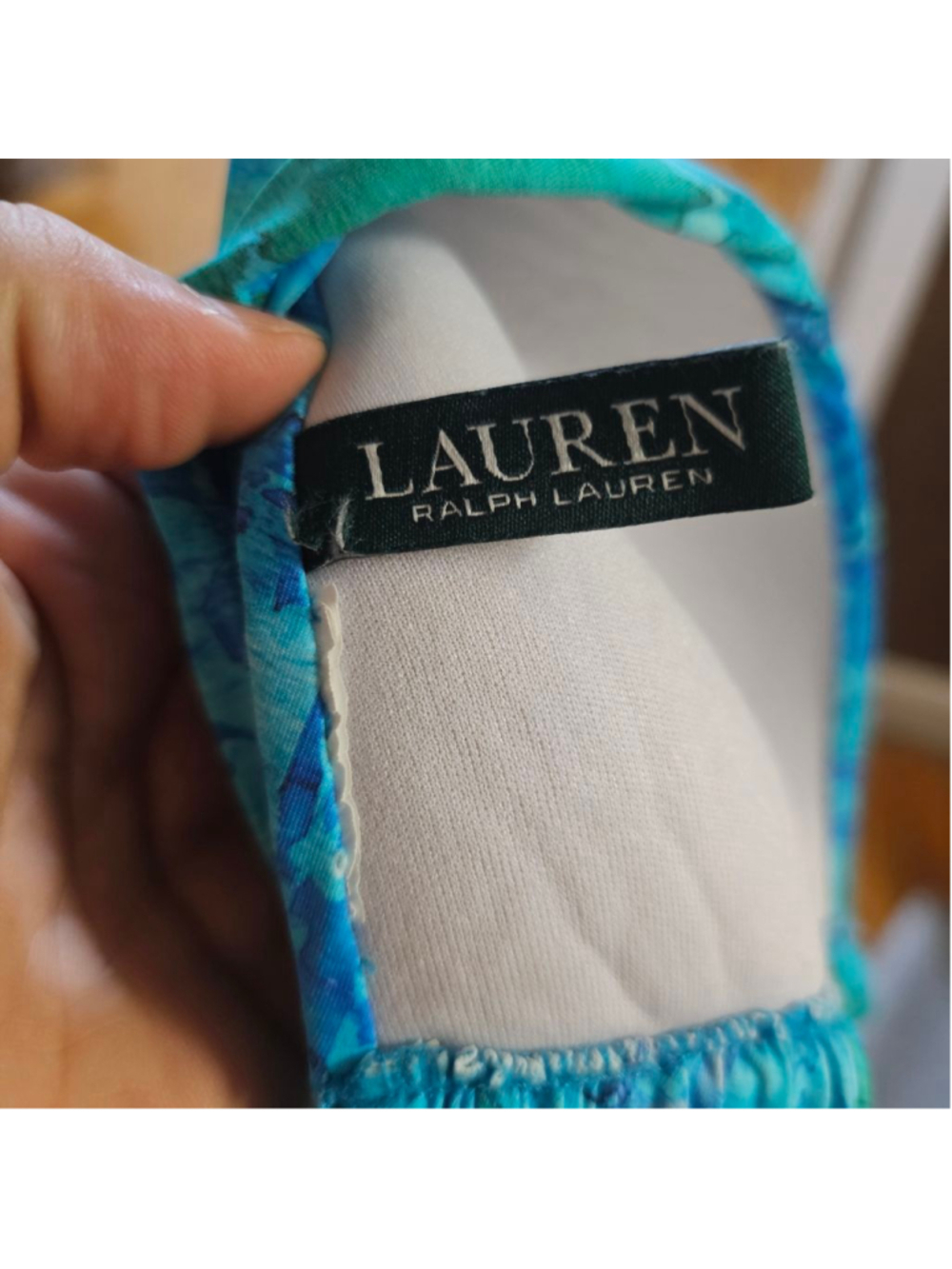 LAUREN Ralph Lauren Blue Teal Bikini Swimsuit Medium Large - Picture 4 of 7